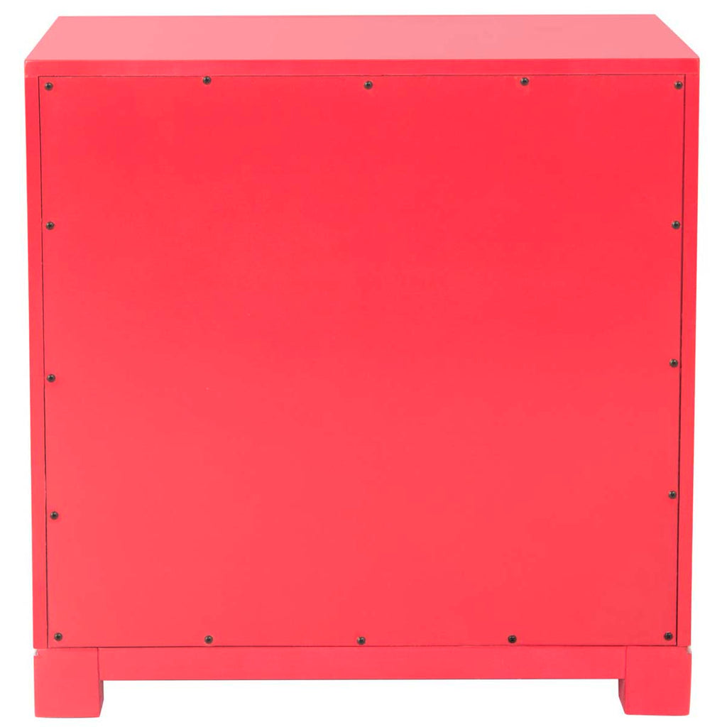 Safavieh Raina Three Drawer Greek Key Night Stand - Red