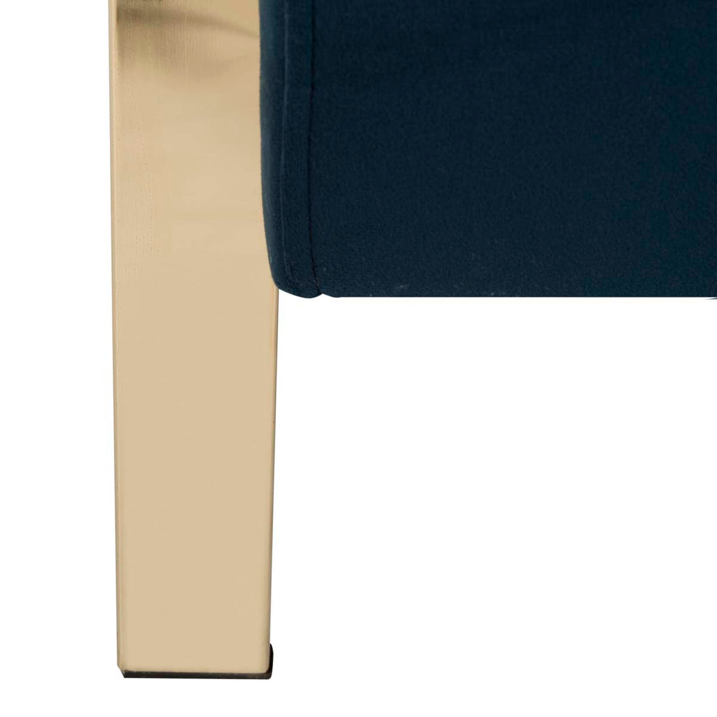 Safavieh Orna Accent Chair - Navy Velvet/Brass