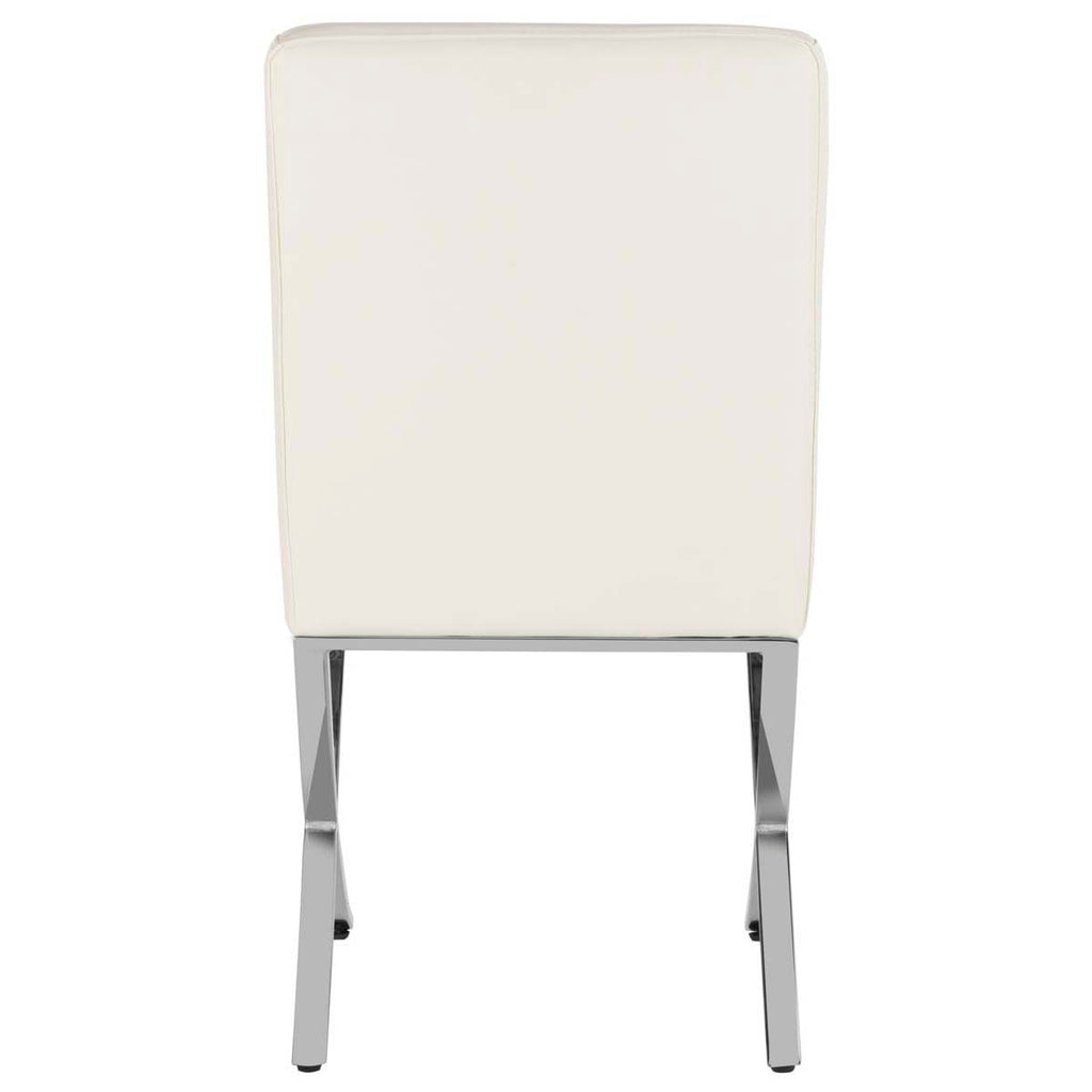 Safavieh Walsh Tufted Side Chair - White Pu/Chrome