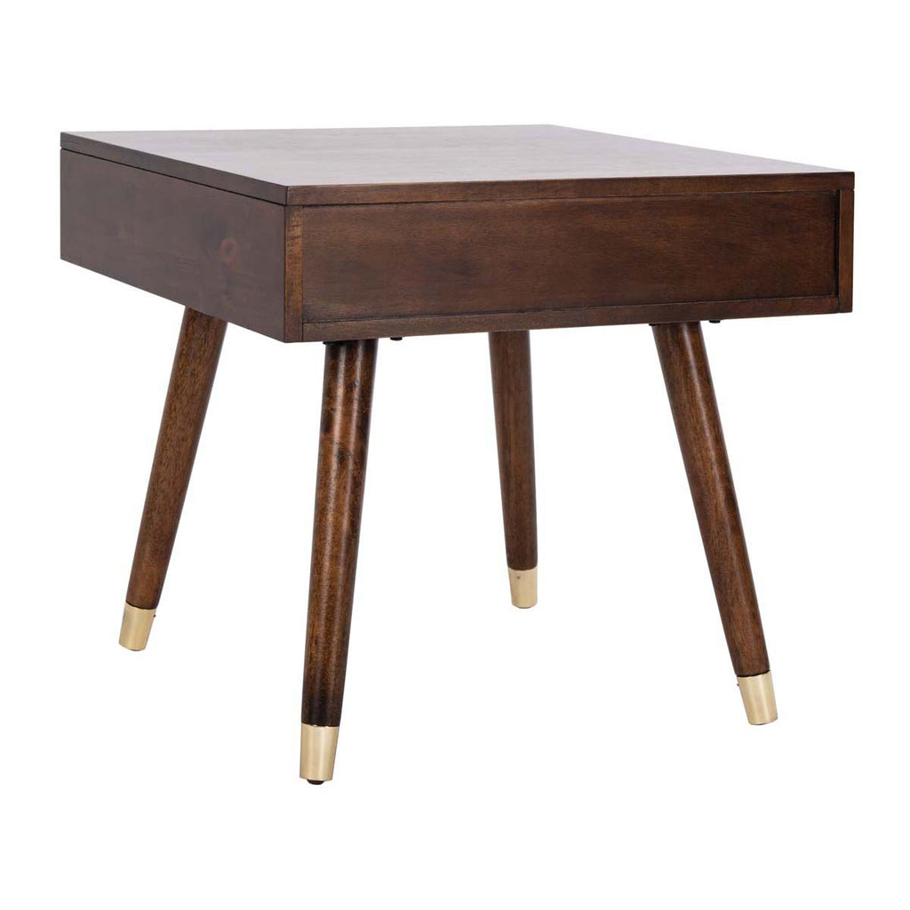 Safavieh Levinson Gold Cap End Table - Brown/Gold