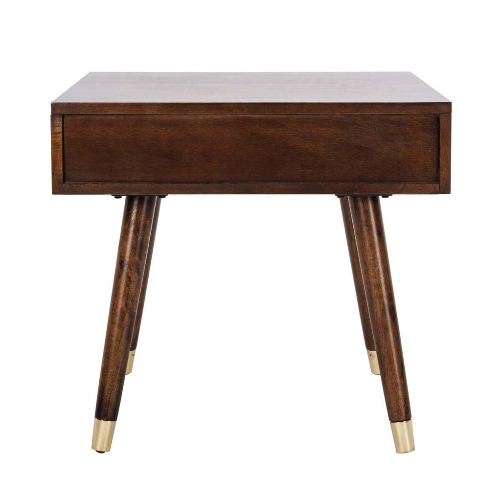 Safavieh Levinson Gold Cap End Table - Brown/Gold