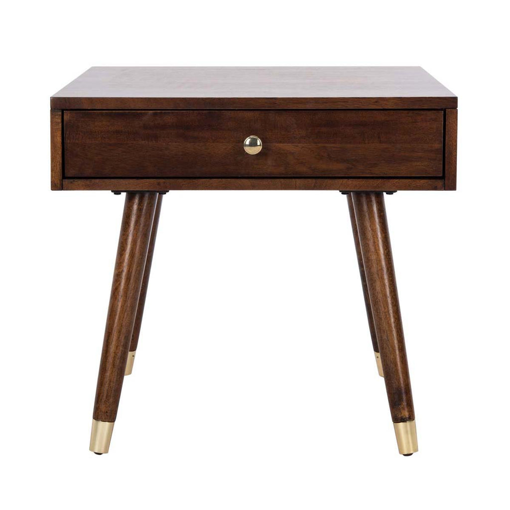 Safavieh Levinson Gold Cap End Table - Brown/Gold