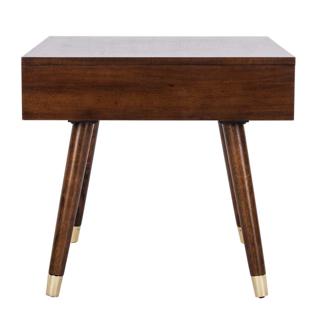 Safavieh Levinson Gold Cap End Table - Brown/Gold