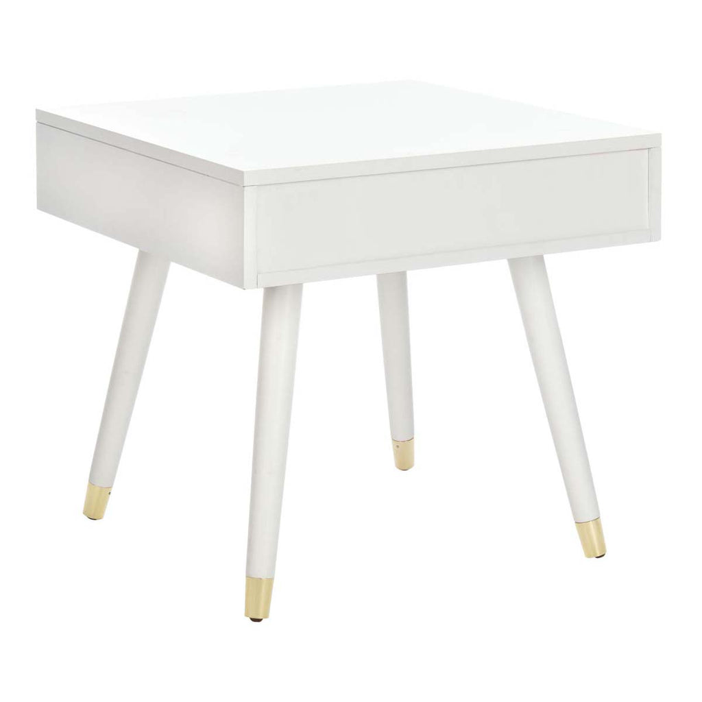 Safavieh Levinson Gold Cap End Table - White/Gold