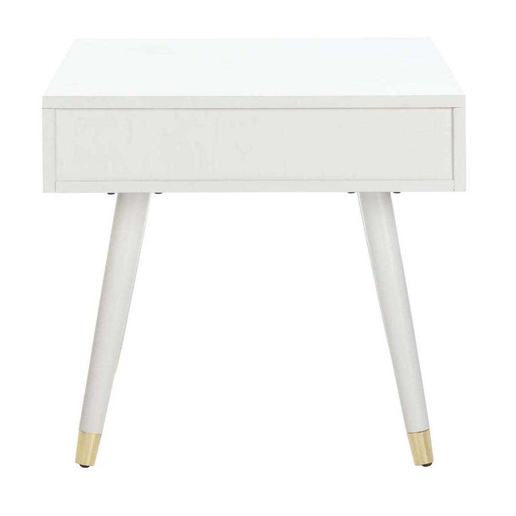 Safavieh Levinson Gold Cap End Table - White/Gold