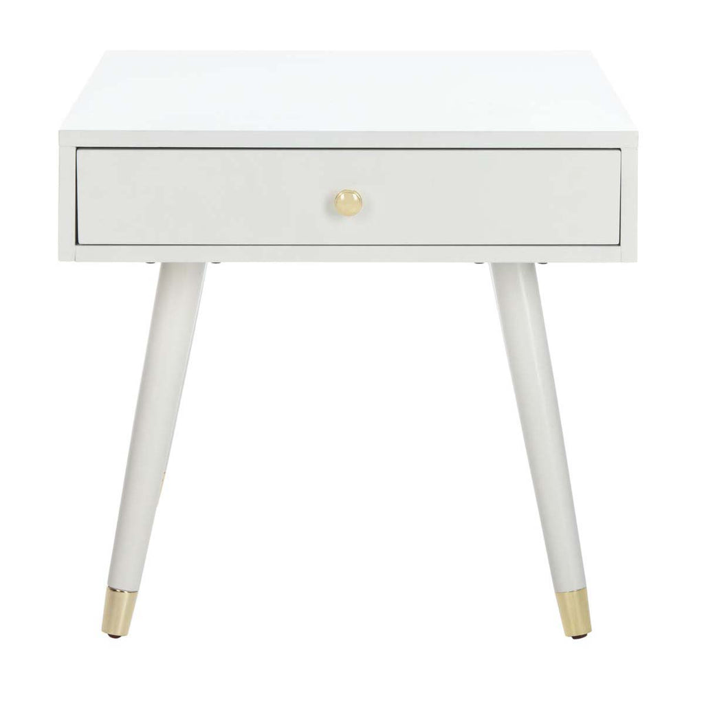 Safavieh Levinson Gold Cap End Table - White/Gold