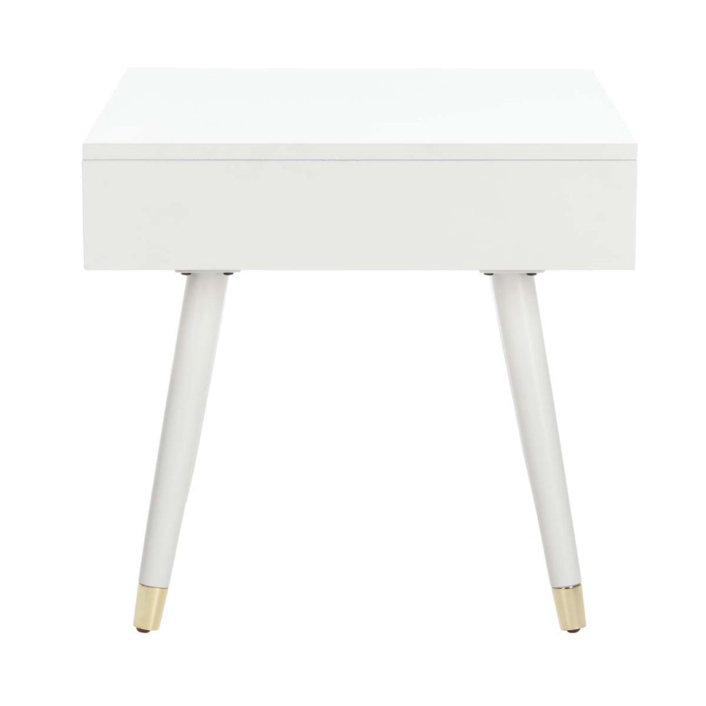 Safavieh Levinson Gold Cap End Table - White/Gold