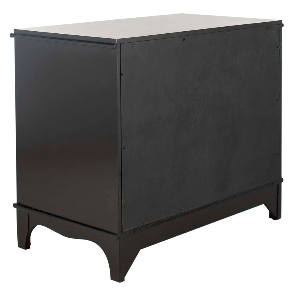 Safavieh Hannon 3 Drawer Contemporary Nightstand - Black/Brass