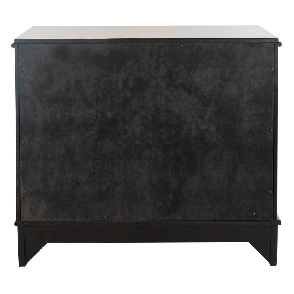 Safavieh Hannon 3 Drawer Contemporary Nightstand - Black/Brass