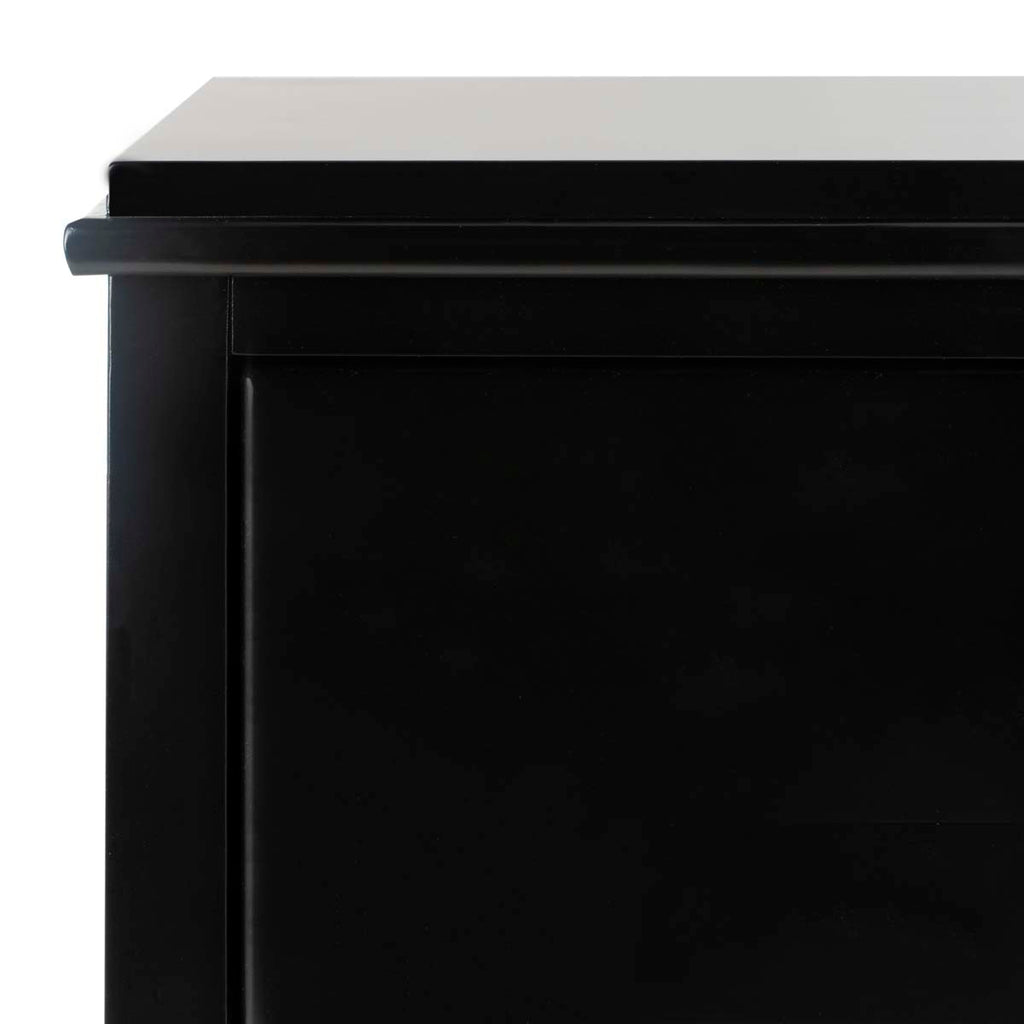 Safavieh Hannon 3 Drawer Contemporary Nightstand - Black/Brass