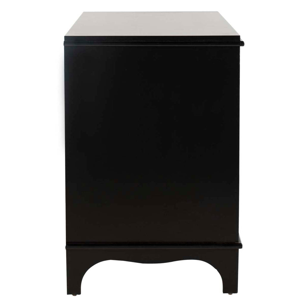 Safavieh Hannon 3 Drawer Contemporary Nightstand - Black/Brass