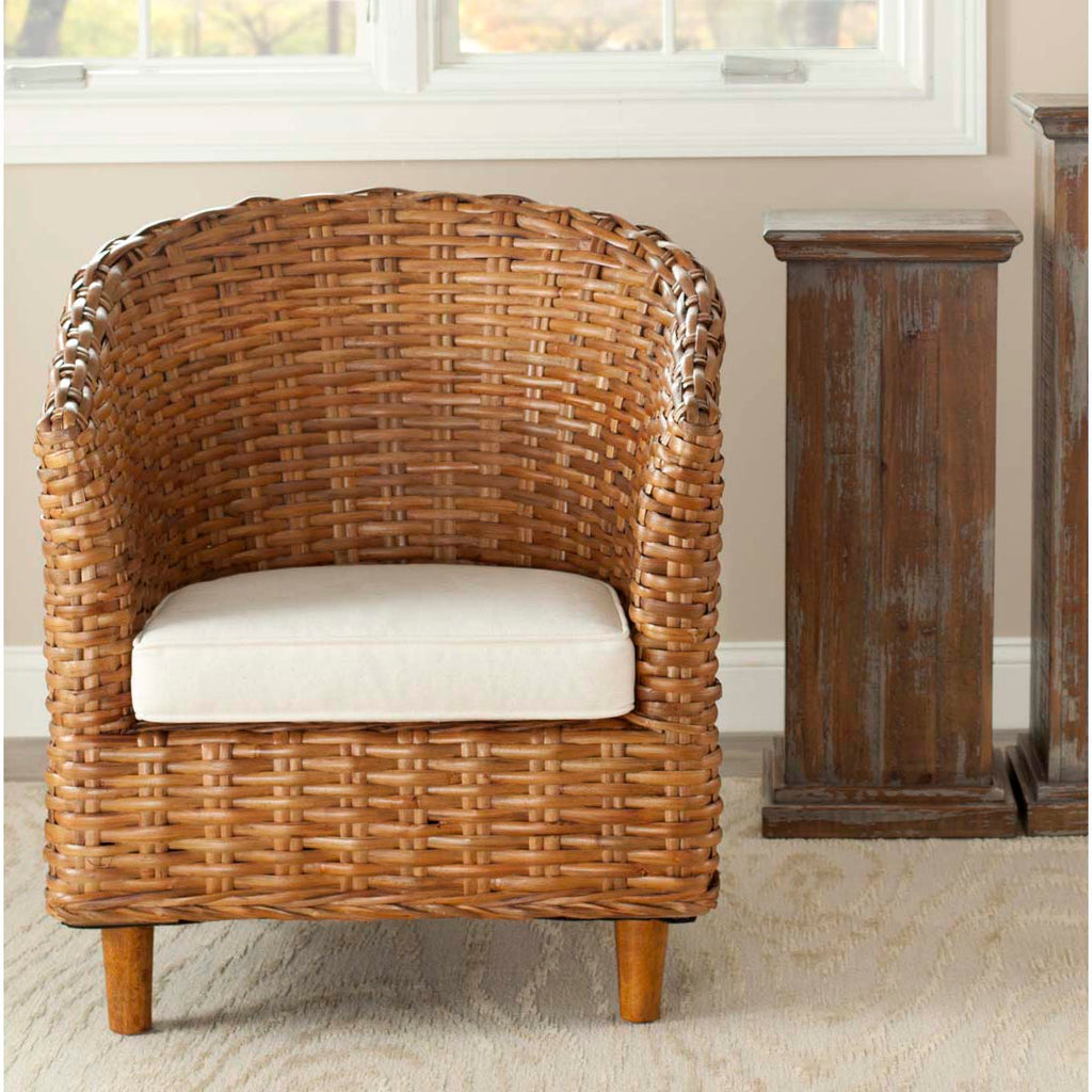 Safavieh Omni Rattan Barrel Chair - Honey