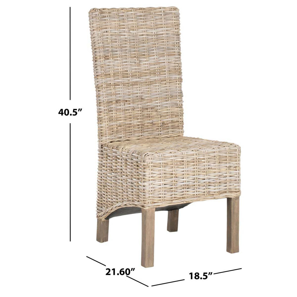 Safavieh Pembrooke 19''H Rattan Side Chair-Natural (Set of 2)