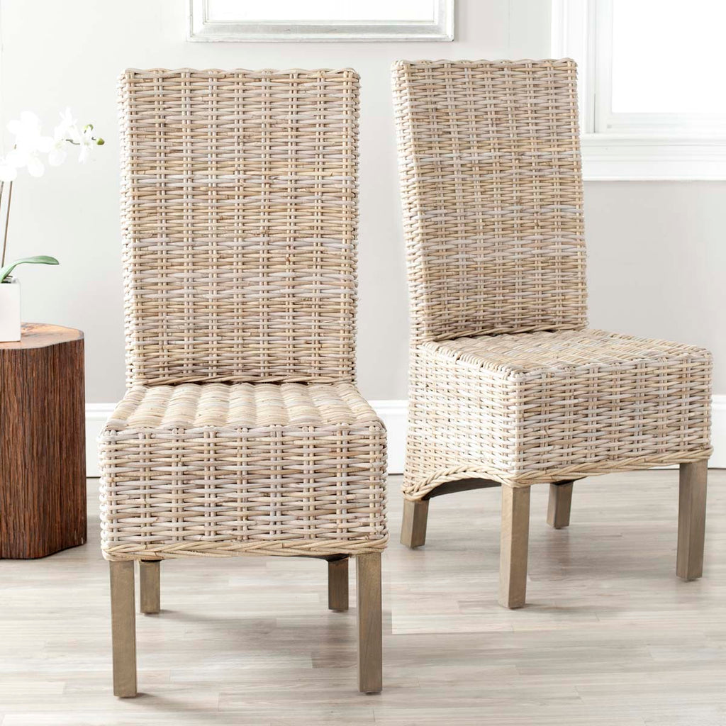 Safavieh Pembrooke 19''H Rattan Side Chair-Natural (Set of 2)