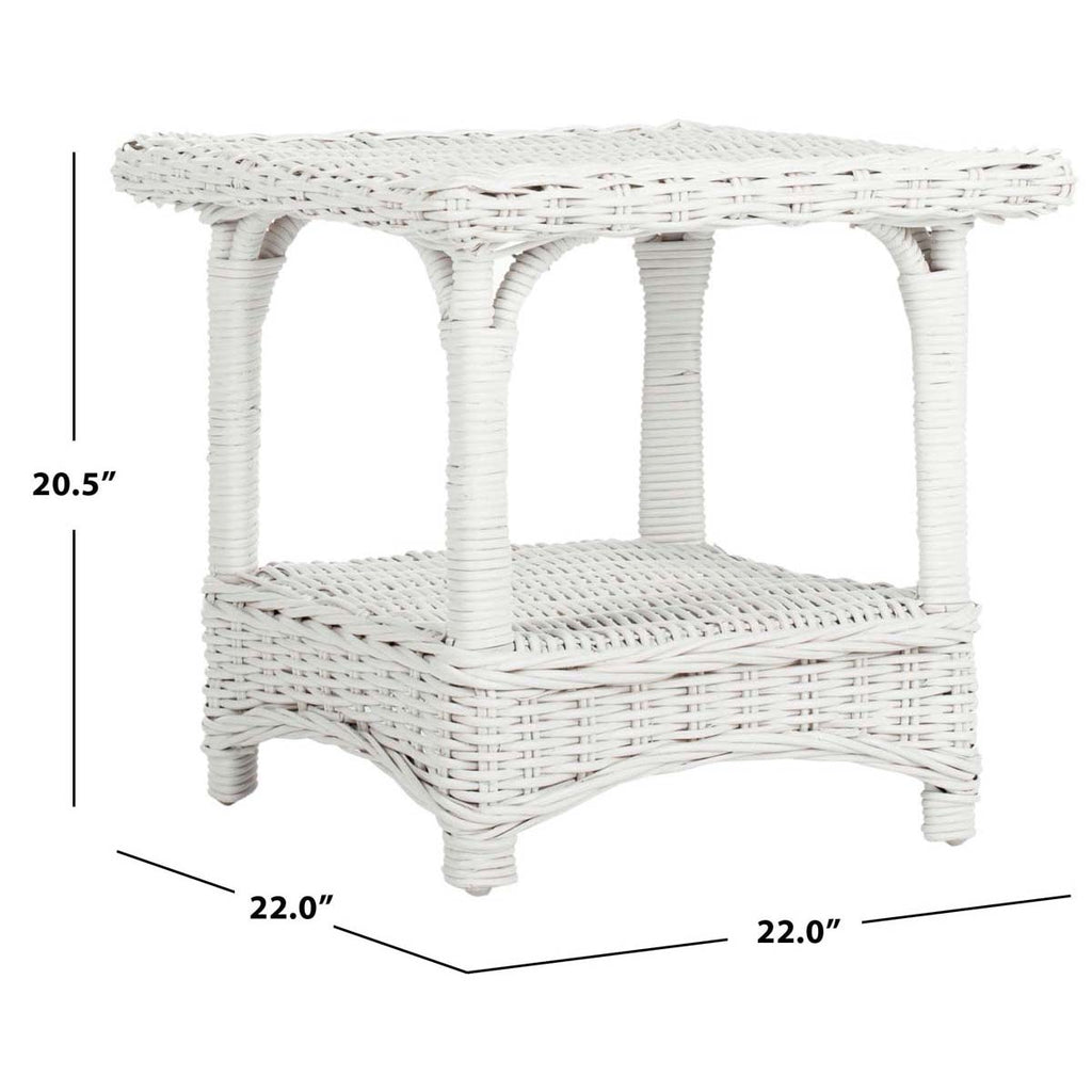 Safavieh Bowen Rattan Side Table - White