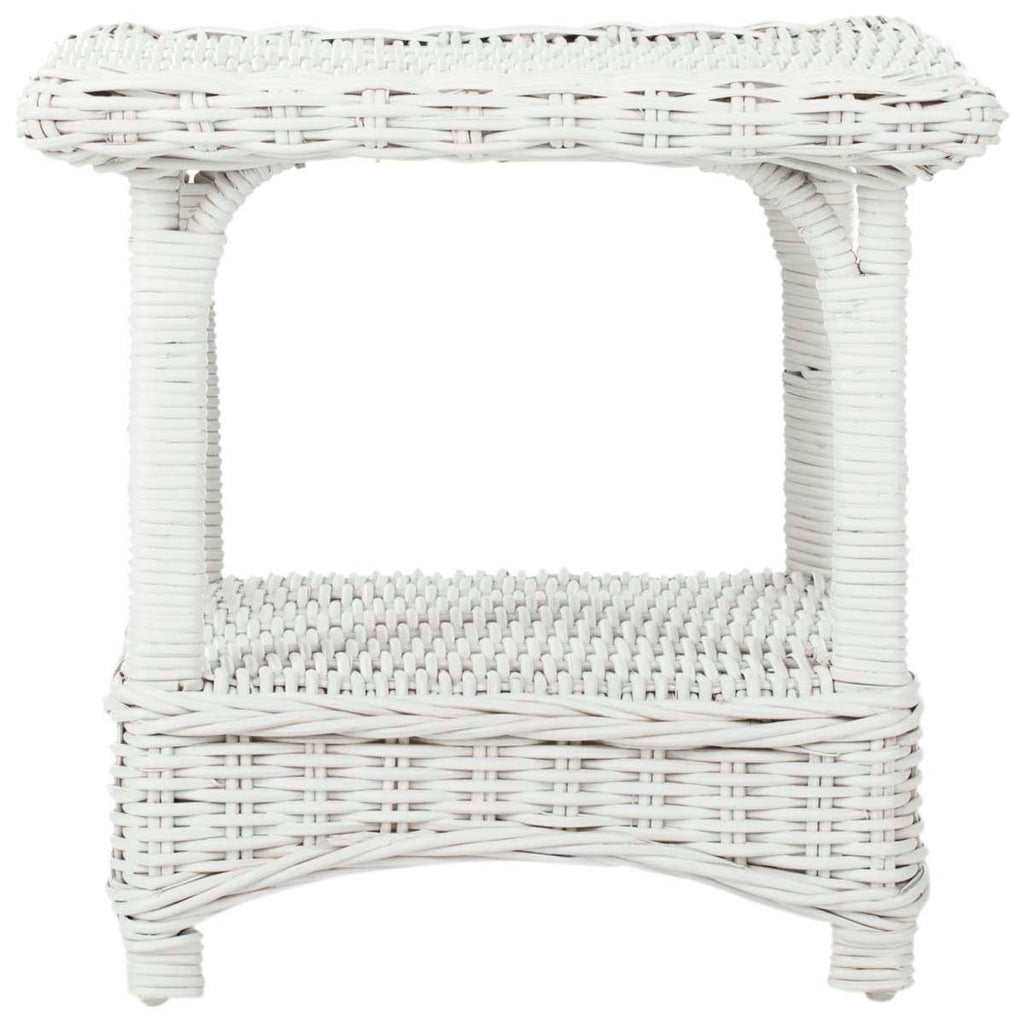 Safavieh Bowen Rattan Side Table - White