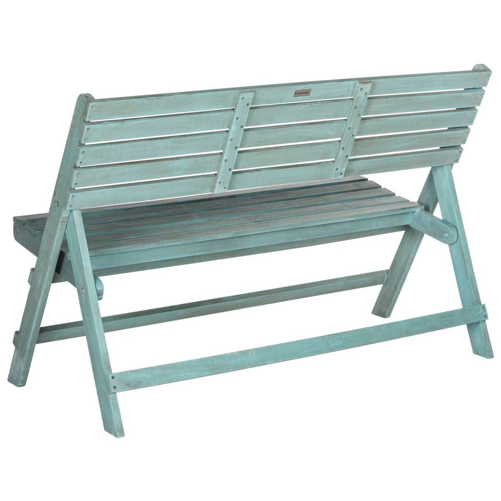 Safavieh Luca Folding Bench - Beach House Blue