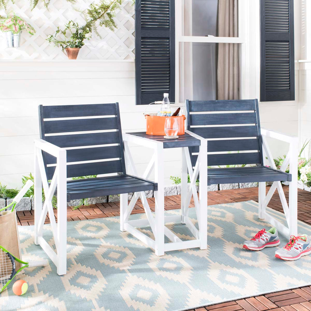 Safavieh Jovanna 2 Seat Bench - White/Dark Slate Grey