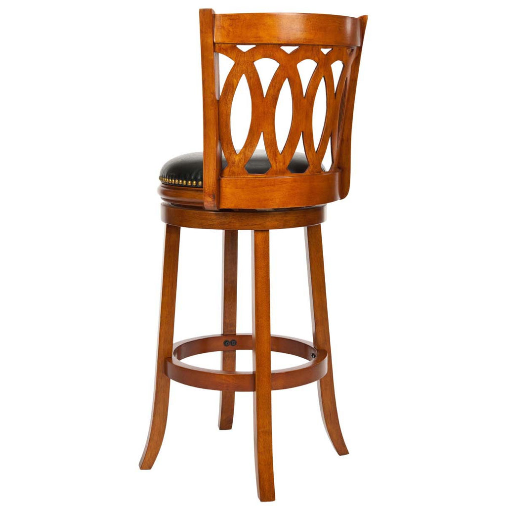 Safavieh Baldwin Swivel Bar Stool - Dark Oak/Black