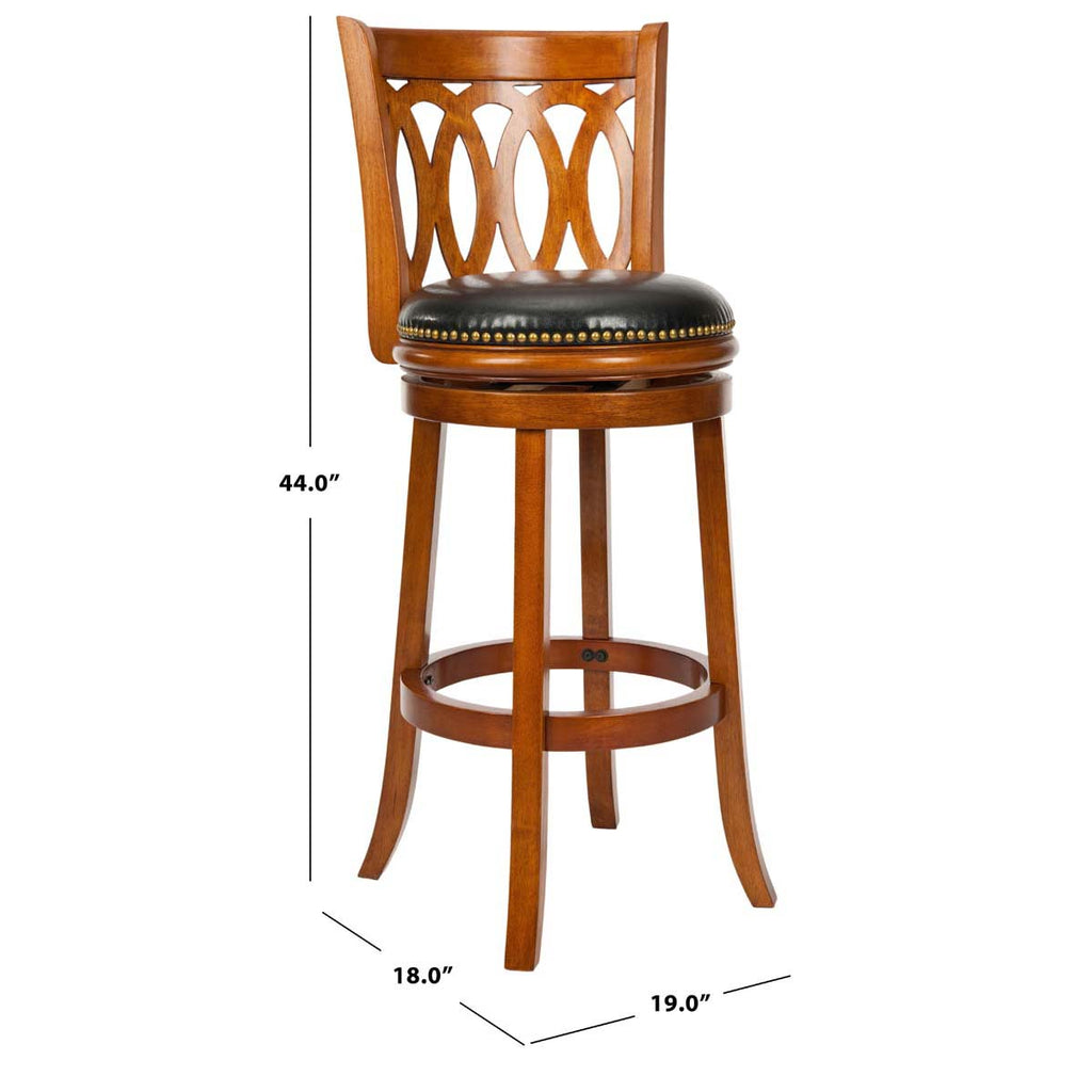 Safavieh Baldwin Swivel Bar Stool - Dark Oak/Black