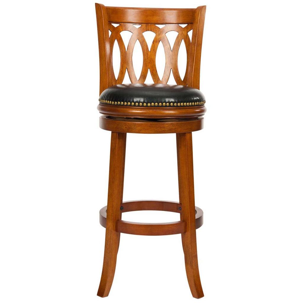 Safavieh Baldwin Swivel Bar Stool - Dark Oak/Black