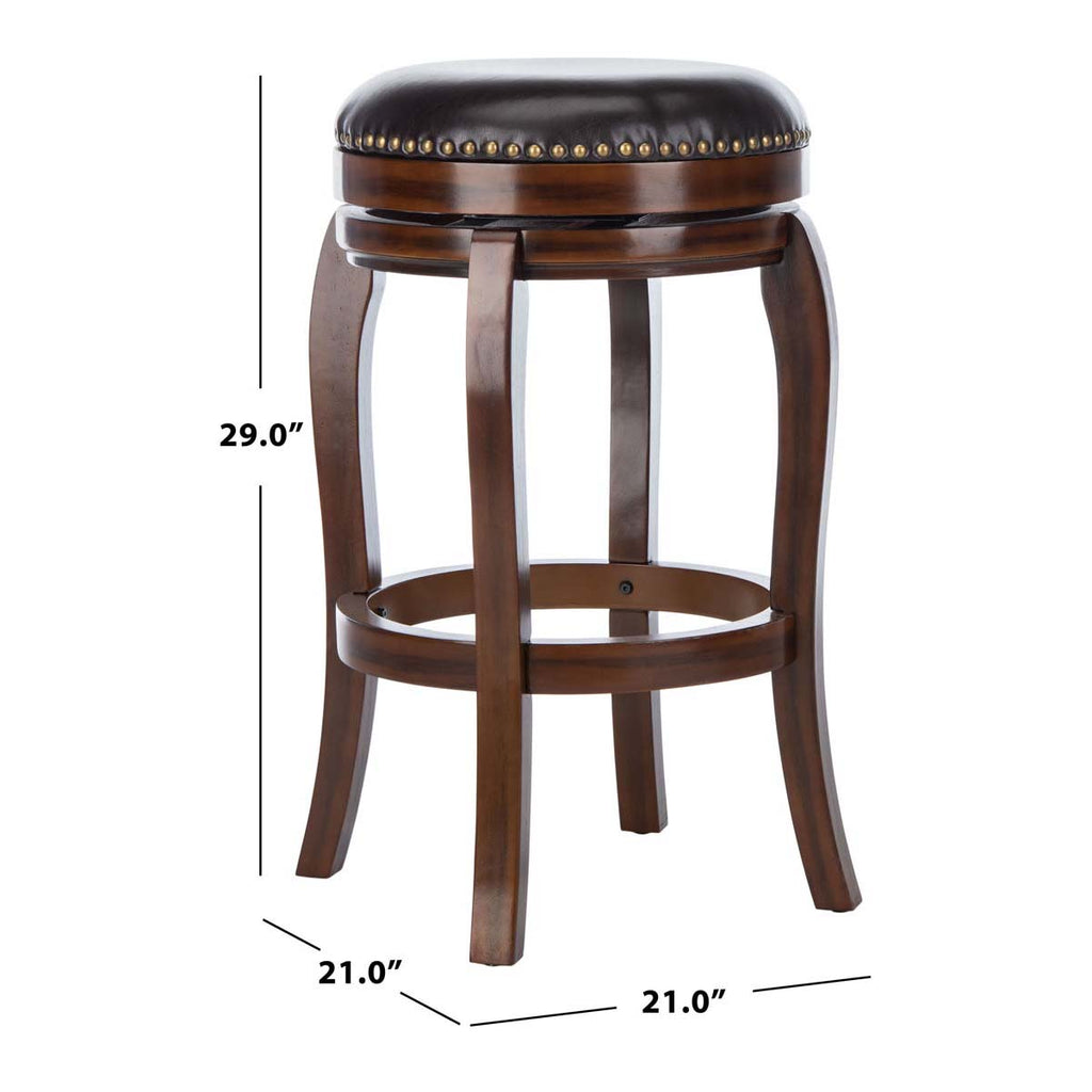 Safavieh Nuncio Swivel Bar Stool - Espresso/Brown