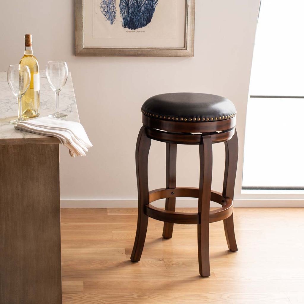 Safavieh Nuncio Swivel Bar Stool - Espresso/Brown