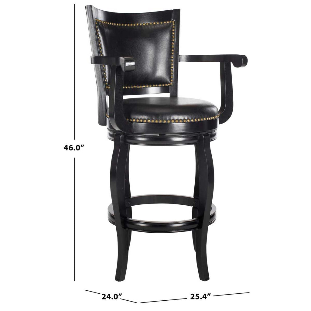 Safavieh Gitano Swivel Bar Stool - Black/Black