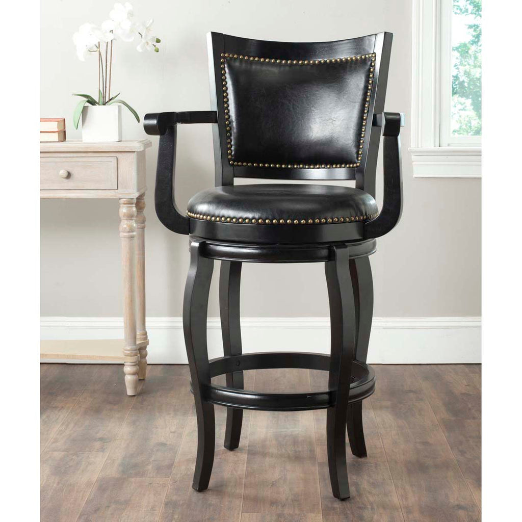 Safavieh Gitano Swivel Bar Stool - Black/Black