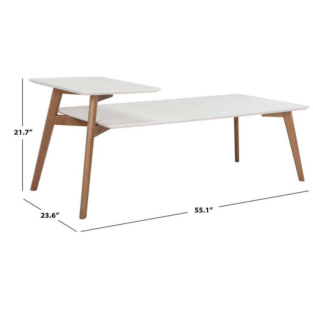 Safavieh Basil 2 Tier Coffee Table - White/Oak