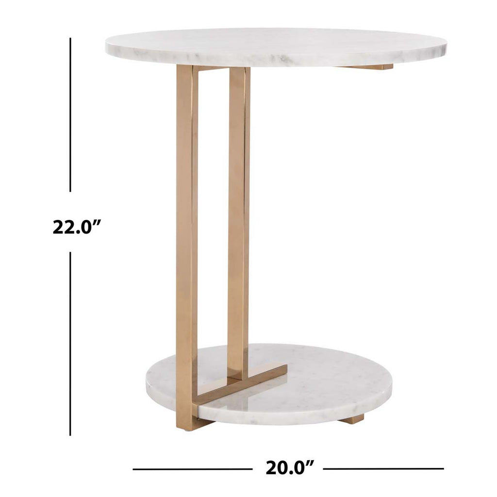 Safavieh Couture Aphrodite Marble End Table - Gold