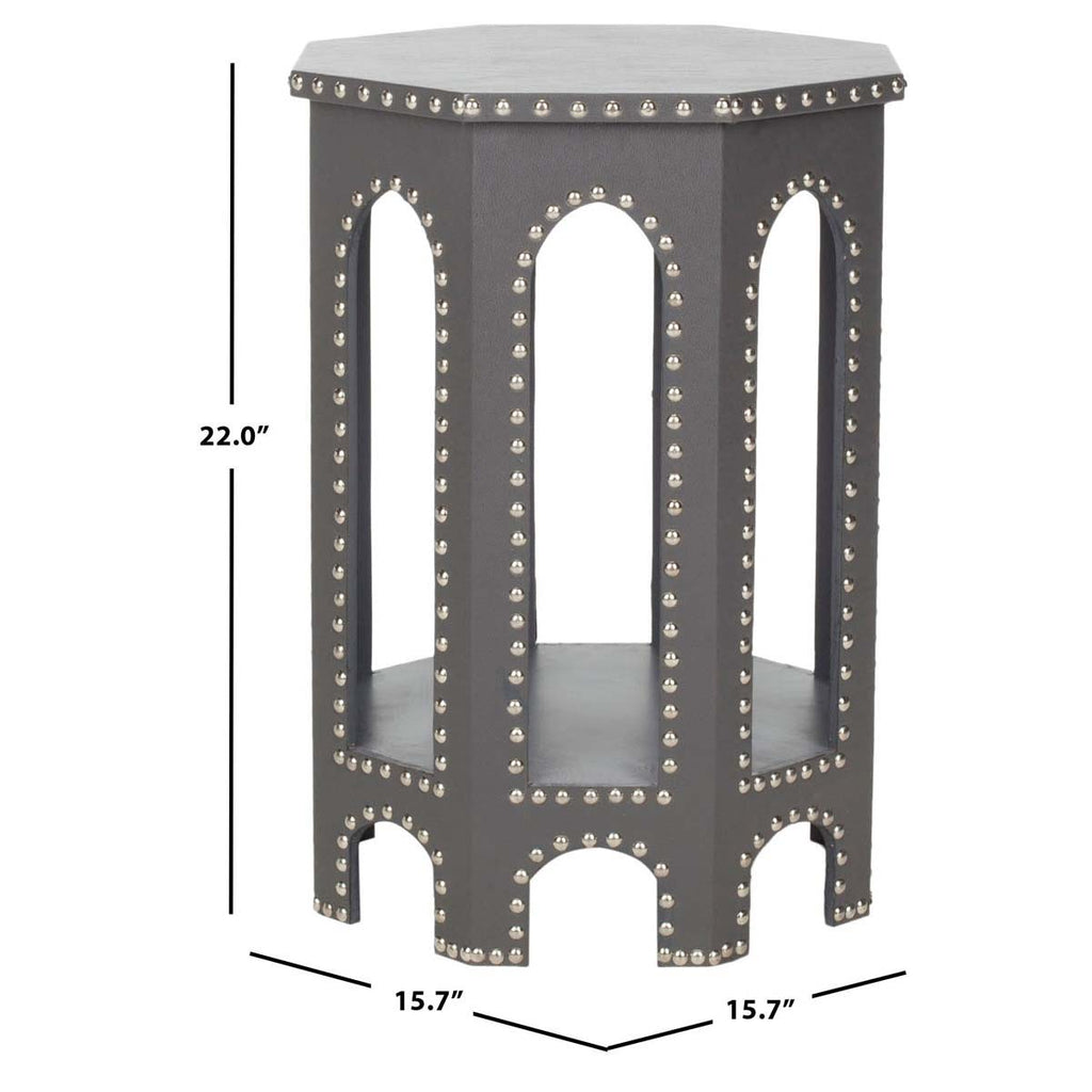 Safavieh Nara End Table Grey - Silver Nail Heads - Grey