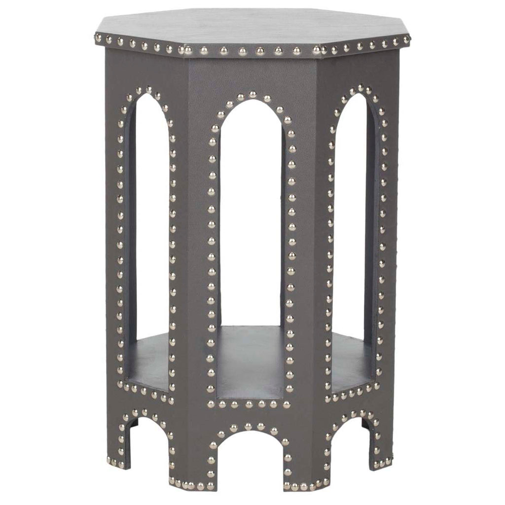 Safavieh Nara End Table Grey - Silver Nail Heads - Grey