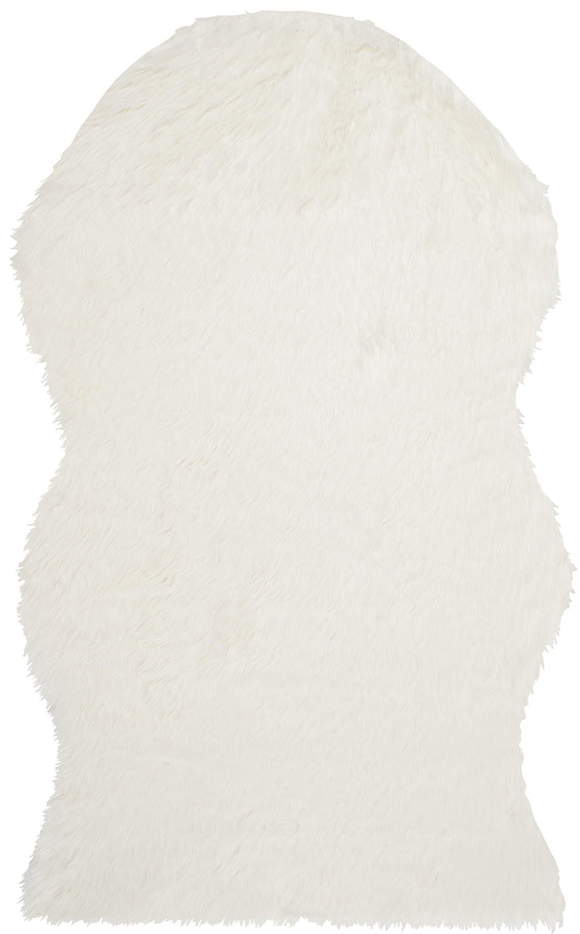 Faux Fur Sheepskin Area Rug, FSS115A, 90 X 150 cm in Ivory