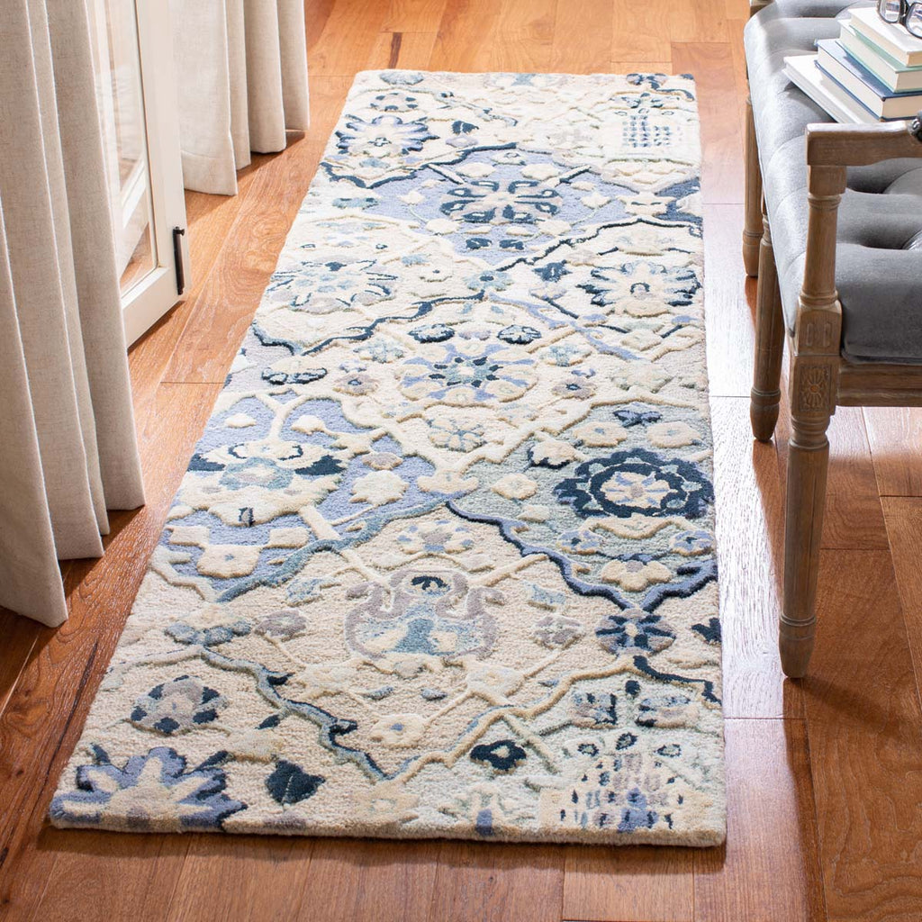 Safavieh Glamour Rug Collection GLM622B - Beige / Blue