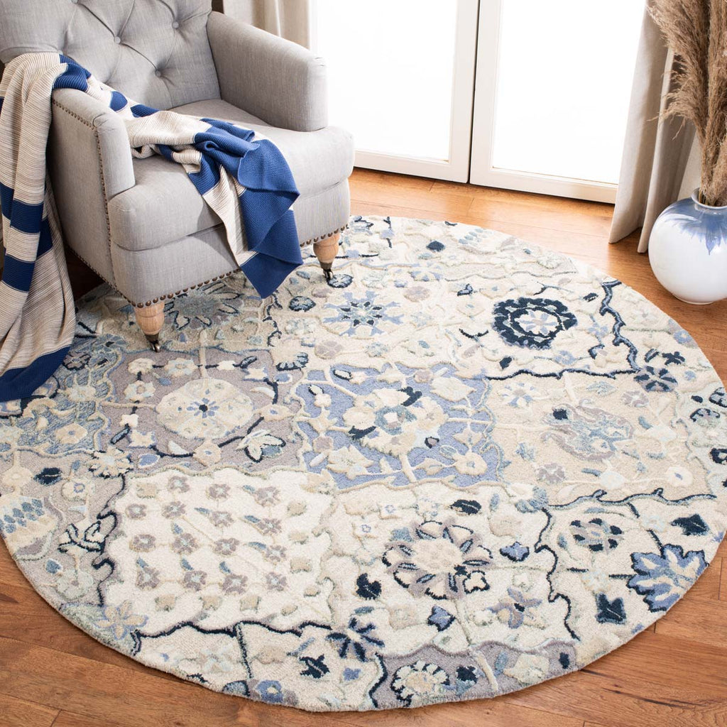 Safavieh Glamour Rug Collection GLM622B - Beige / Blue