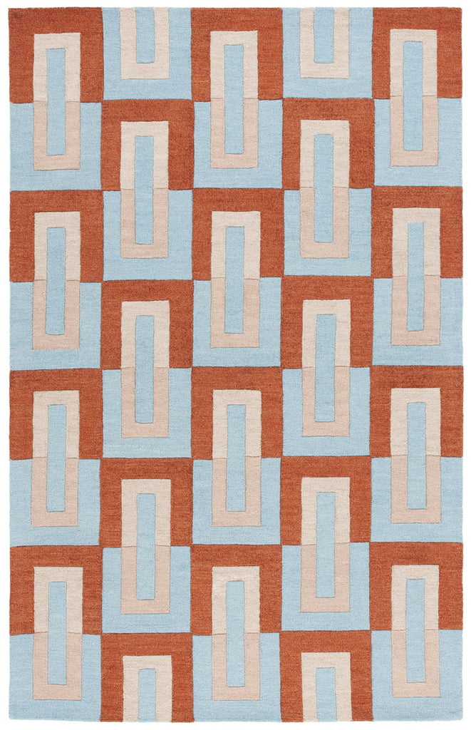 Safavieh Genre Collection, GRE102M - Light Blue / Rust