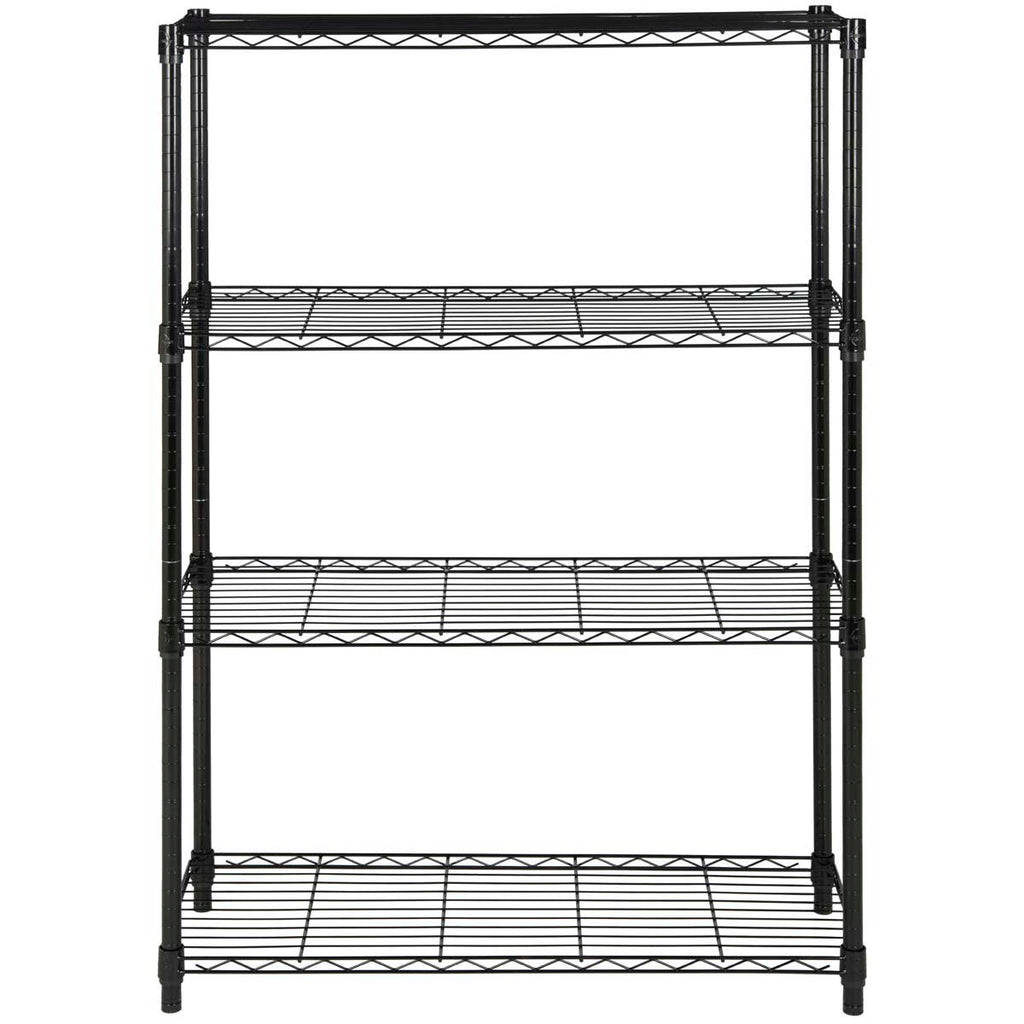 Safavieh Bravo 4 Tier Chrome Wire Shelve (35 In W X 13 In D X 53 In H) - Black