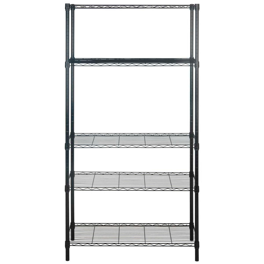 Safavieh Alpha 5 Tier Chrome Wire Shelving (35 In W X 18 In D X 71 In H) - Black