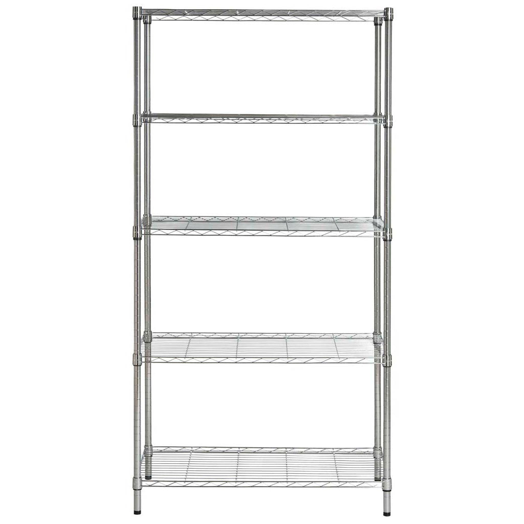 Safavieh Alpha 5 Tier Chrome Wire Shelving (35 In W X 18 In D X 71 In H) - Chrome