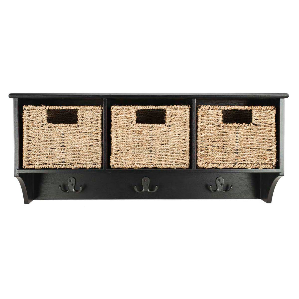 Safavieh Finley Hanging 3 Basket Wall Rack - Black