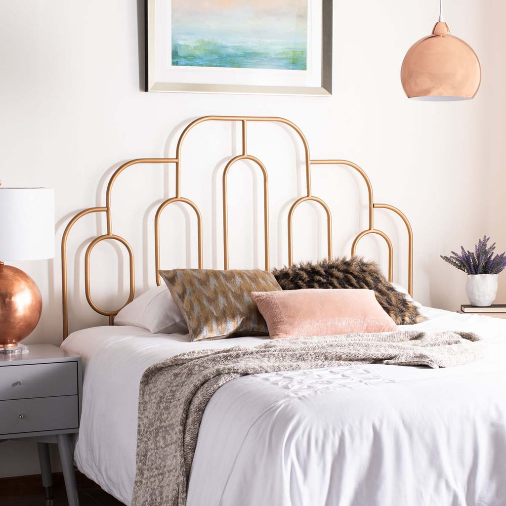 Safavieh Paloma Metal Retro Headboard - Gold