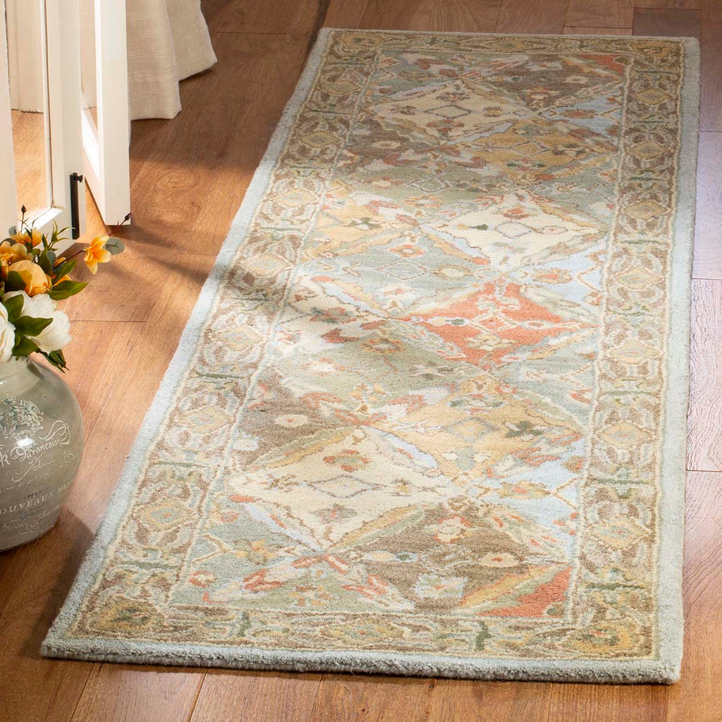 Safavieh Heritage Rug Collection HG316C - Light Blue / Light Brown