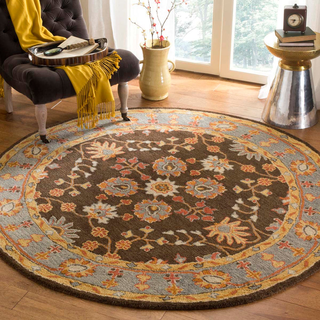 Safavieh Heritage Rug Collection HG405A- Charcoal / Blue