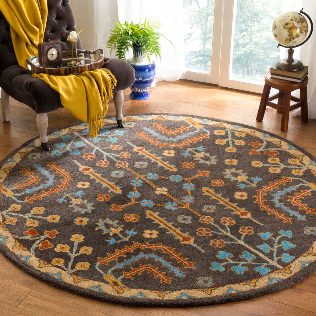 Safavieh Heritage Rug Collection HG409A- Charcoal / Multi