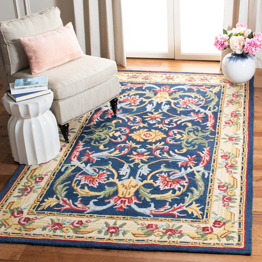Safavieh Heritage Rug Collection HG657N - Navy / Ivory