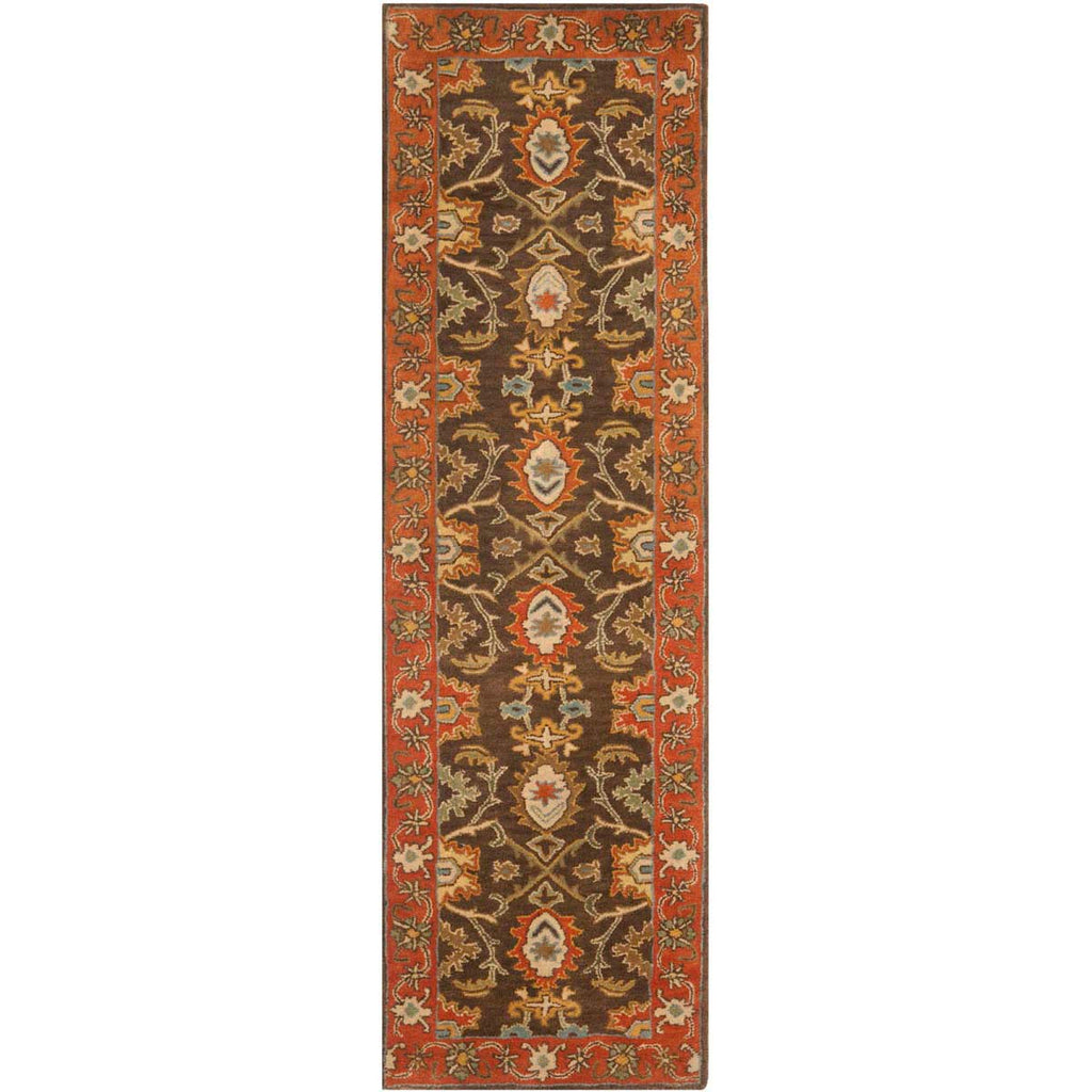 Safavieh Heritage Rug Collection HG734B - Chocolate / Tangerine