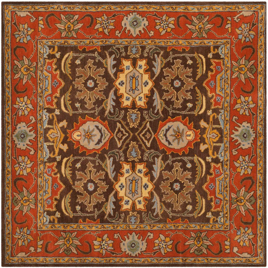 Safavieh Heritage Rug Collection HG734B - Chocolate / Tangerine