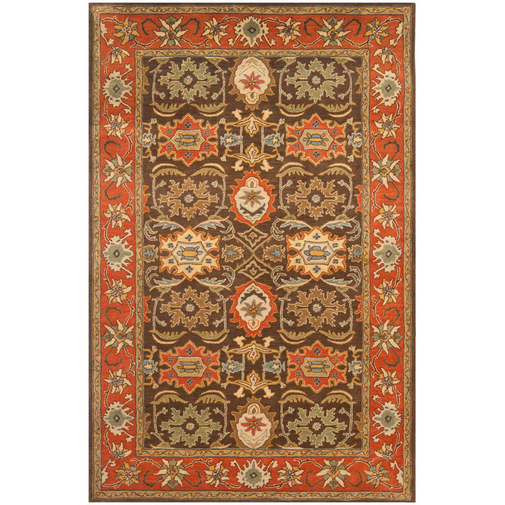 Safavieh Heritage Rug Collection HG734B - Chocolate / Tangerine