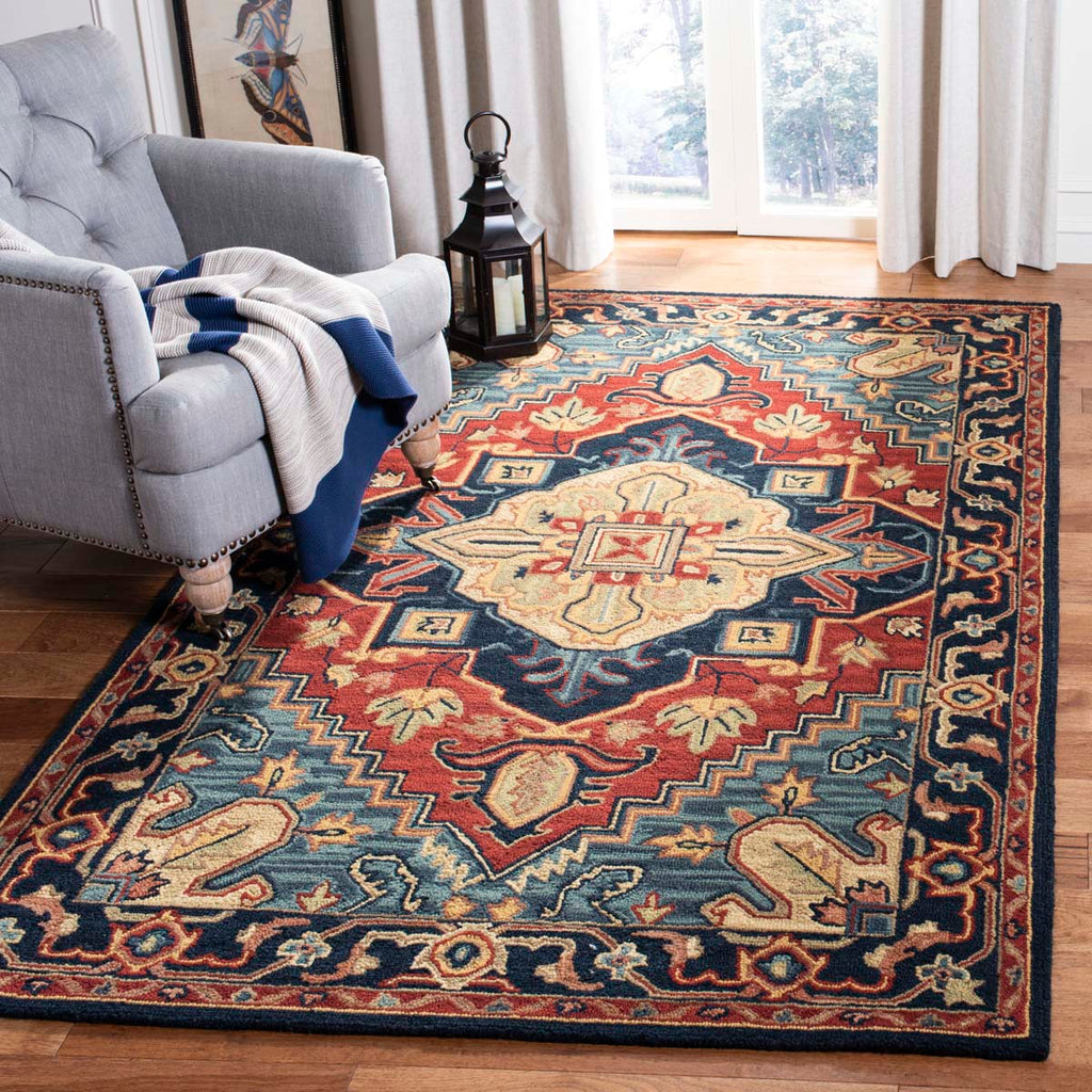 Safavieh Heritage Rug Collection HG920Q - Red / Navy